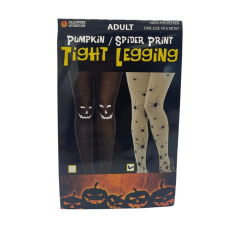 Pumpkin Knee and Spider Print Assortment Adult Tights
