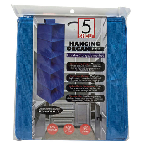 5 Shelf Hanging Closet Organizer in Assorted Colors