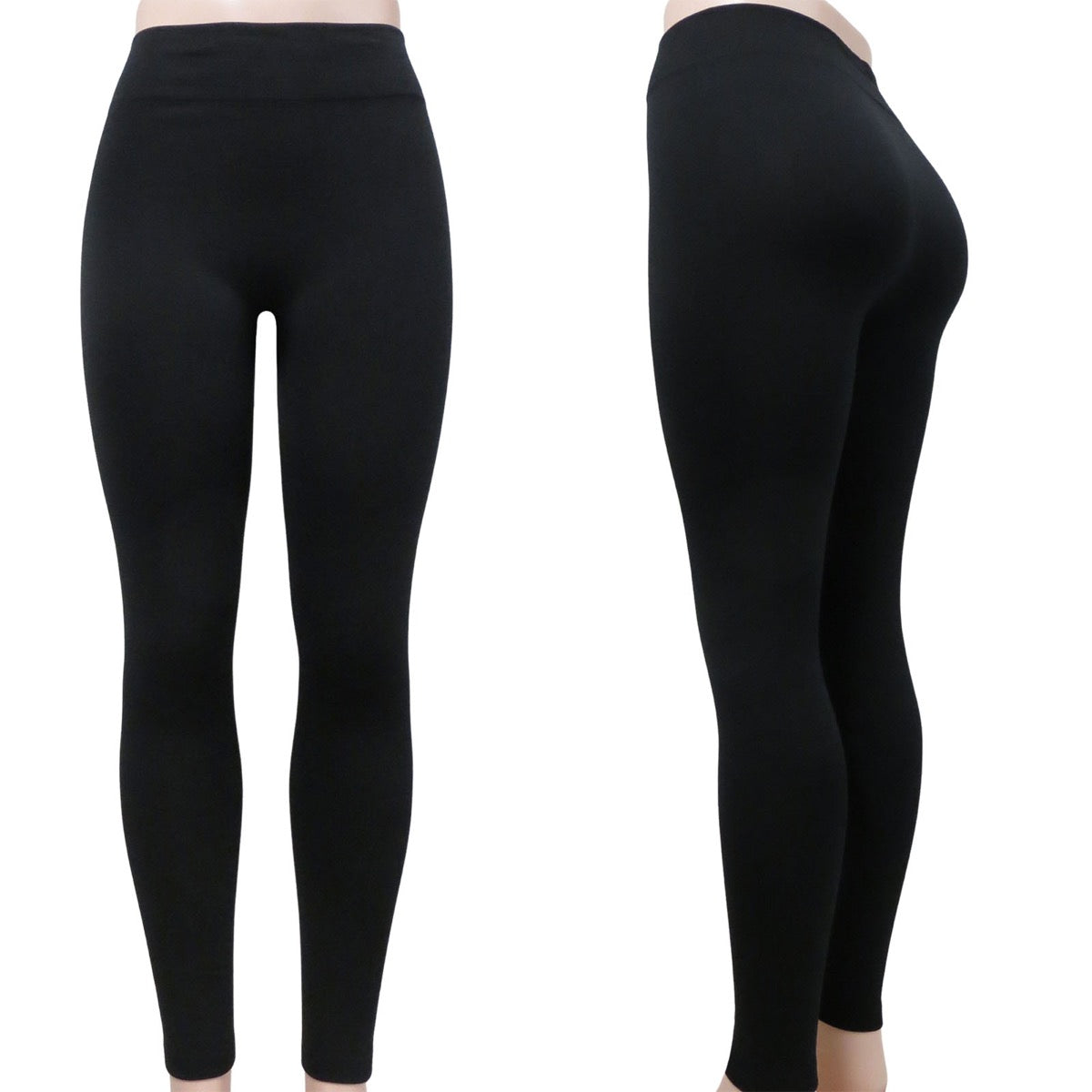 Women's Full Length Fleece-Lined Leggings - Black