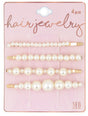 Gold Hair Barrettes w/ Pearl Embelishment in Assorted Sizes - 4-Pack