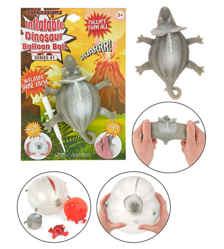 Inflatable Squishy Dinosaur Balloon Balls - Triceratops
