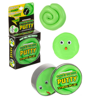 Glow In The Dark Silly Putty w/ Embroidered Googly-Eye Face