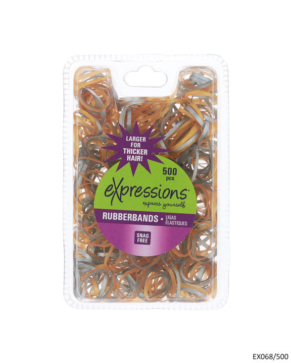 Large Hair Elastic Rubber Bands - Gold & Silver - 500-Pack