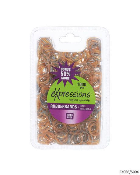 Large Hair Elastic Rubber Bands - Gold & Silver - 500-Pack