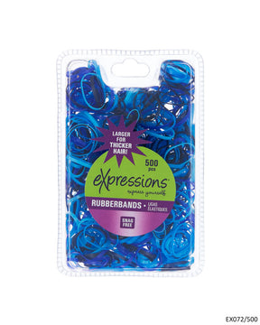 Large Hair Elastic Rubber Bands - Blue - 500-Pack