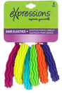 Waved Ponytail Hair Elastics - 6-Pack