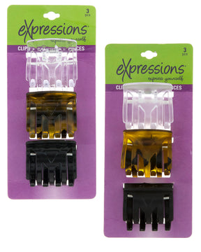 Claw Hair Clips - Assorted Colors - 3-Pack