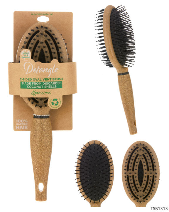 Eco-Friendly Dual Sided Cushion & Vented Hair Brush