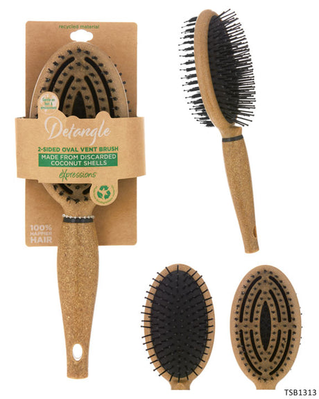 Eco-Friendly Dual Sided Cushion & Vented Hair Brush