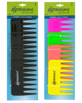 Travel Size Wide Tooth Hair Combs - 6-Packs