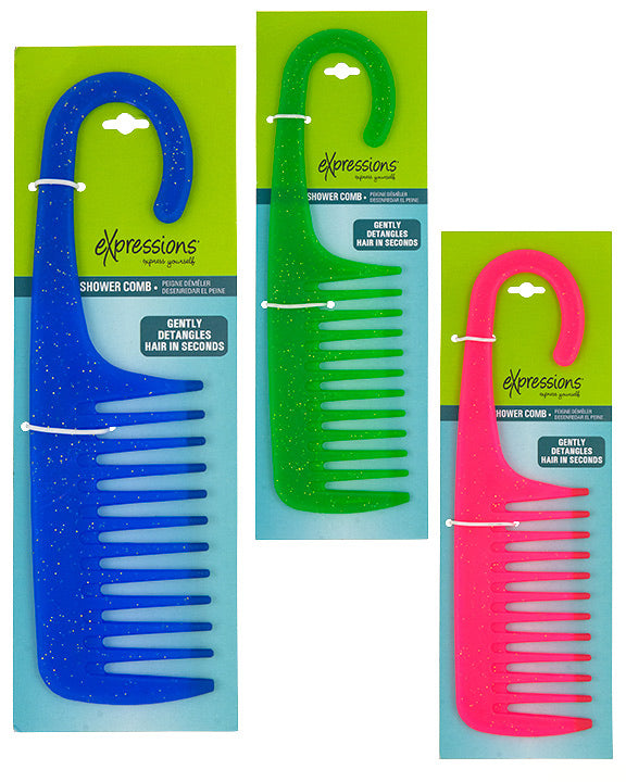 Glitter Embroidered Shower Hair Combs