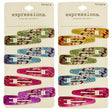 Colorful Reptile Print Hair Snap Clips - 8-Pack