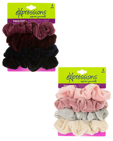 Velvet Hair Scrunchies - 4-Pack