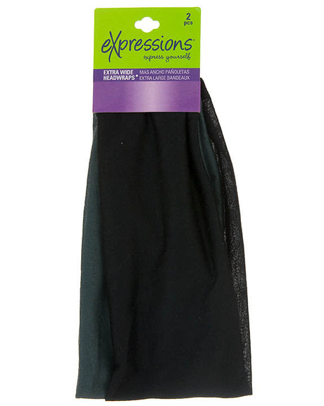 Black Head Wrap Hair Scarves - 2-Pack