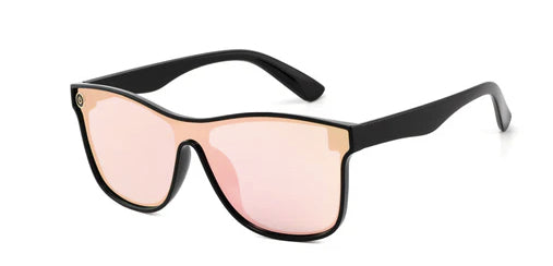 Unisex Deluxe Colorized Lens Beach Sunglasses - Black Frames - Tinted Lens