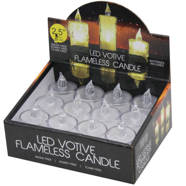 2.5" Decorative Warm White LED Candle Countertop Display