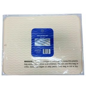 Dish Drying Mat 100% Silicone 16" x 12" in Cream