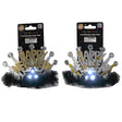 Tiara New Year Lite-up 2 Asst Gold/ Silv W/ Black Feather Trim Ny Tcd