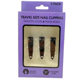 3 Piece Mini Compact Travel Size Nail Clipper Set