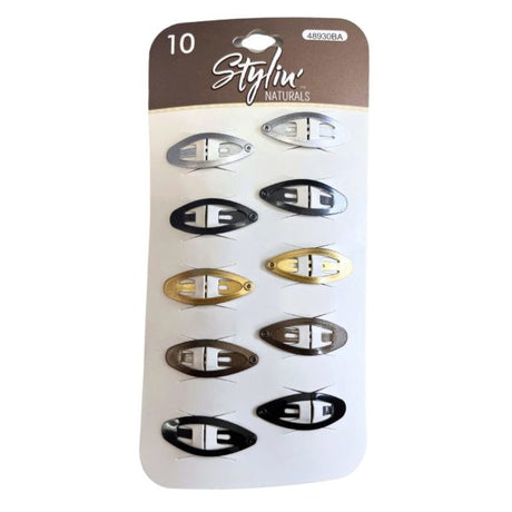 Stylin' 10 Piece Barrettes in Metallic Neautral Tones