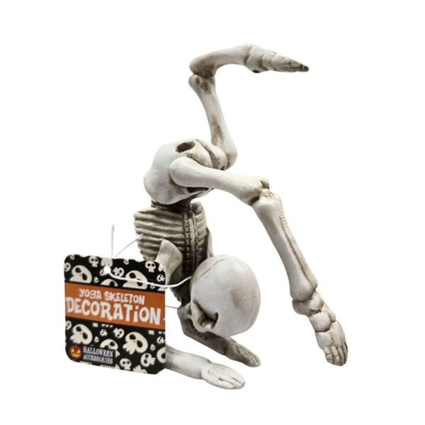 4.75" Yoga Skeleton In Forearm Stand Pose Sculpture