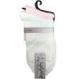 Legale 2 Pair Shiny Socks Microfiber White/Pink Ladies Shoe Size 4-10