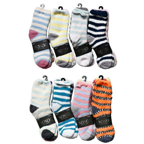 XOXO Soft and Cozy 3 Pack Fuzzy Socks in Assorted Designs for Shoe Sizes 4-10