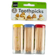 Toothpicks in Easy Slide Travel Containers