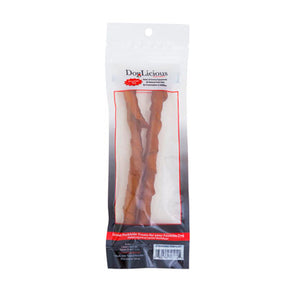 Dog Treats 2pc 6 Inch Pork Rawhide Chew Resealable Bag