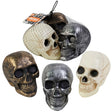 Skull Head Decor 3pk 3.9 X 3.5in 3 Ast Antique/natural Colors In Net Bag/ht
