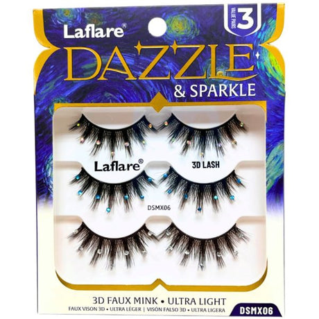 LaFlare Dazzle & Sparkle 3D Gem Enhanced 3 Pack Lashes