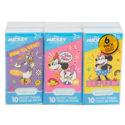 Pocket Tissue 6pk Minnie & Daisy Disney 2ply - 10ct White