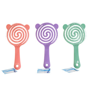 Hair Brush Kids Detangle Spiral 3ast Clrs/hba Ht