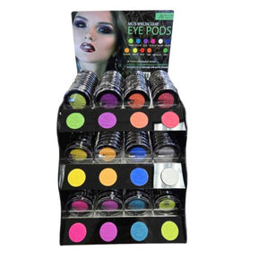 Malibu Glitz Spectacular Vibrant Eyeshadow Pods With Applicator in Countertop Display