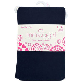 Miniccigirl Youth Footed Tights Solid Navy in Size L
