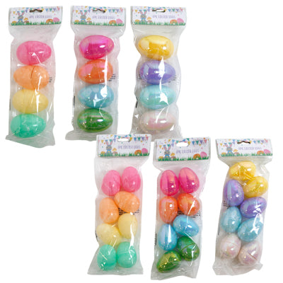 Easter Eggs 4pk Lg/8pk Med Pearlized/marbleized 6ast/easter Insert
