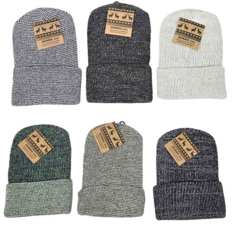 Nordic Bliss Cuffed Knit Hats in Assorted Colors