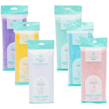 Relax Exfoliating Body Wash Cloth with Firm Texture in Assorted Colors