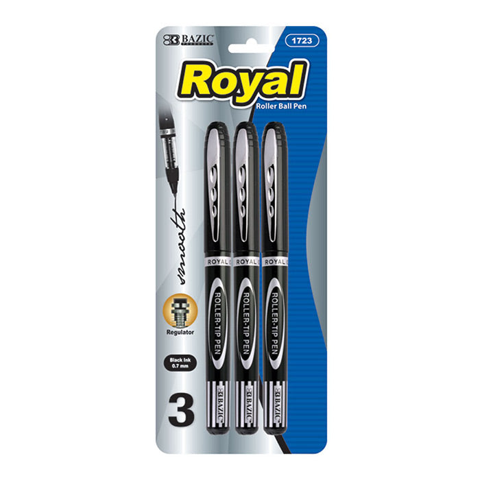 Royal Black Rollerball Pen (3/Pack)
