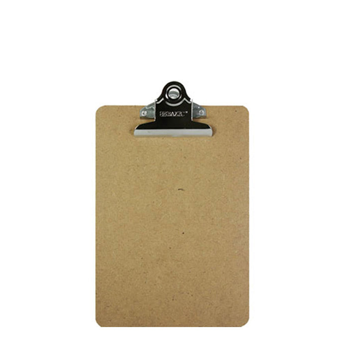Memo Size Hardboard Clipboard w/ Sturdy Spring Clip