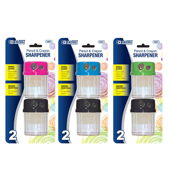 Dual Blades Sharpener w/ Round Receptacle (2/Pack)