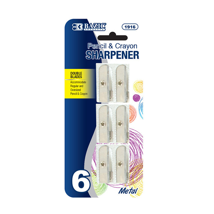 Dual Blades Metal Pencil Sharpener (3/Pack)