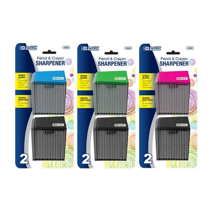 Dual Blade Square Sharpener w/Receptacle (2/Pack)