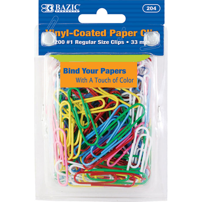 No.1 Regular (33Mm) Color Paper Clips (200/Pack)