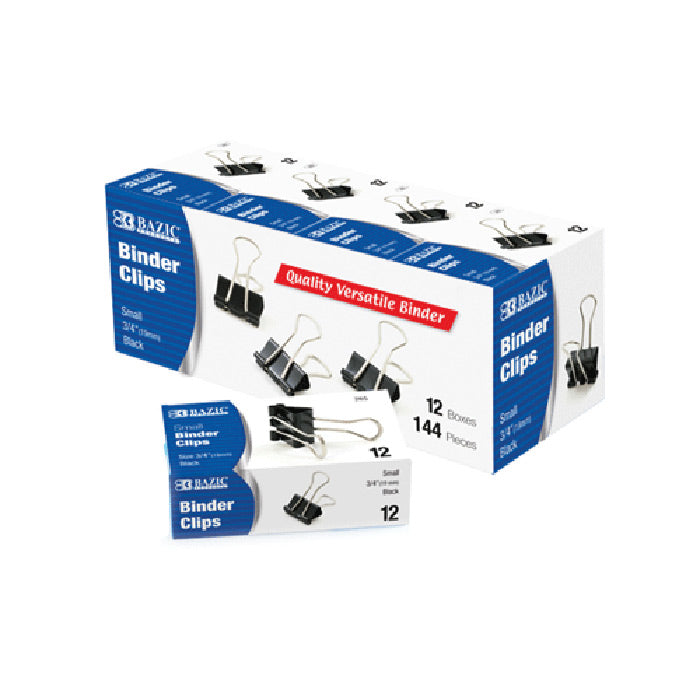 Small 3/4" (19Mm) Black Binder Clip (12/Box)