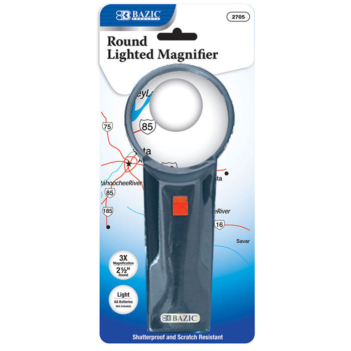 2.5" Round 3X Lighted Magnifier