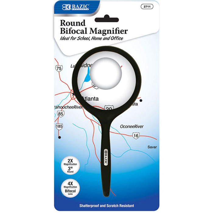 3" Round 2X Handheld Magnifier & 4X Bifocal Inset