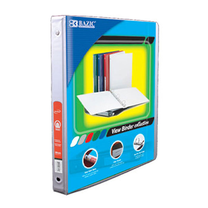 1/2" White 3-Ring View Binder w/ 2-Pockets