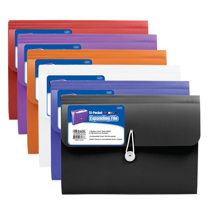 13-Pocket Letter Size Poly Expanding File