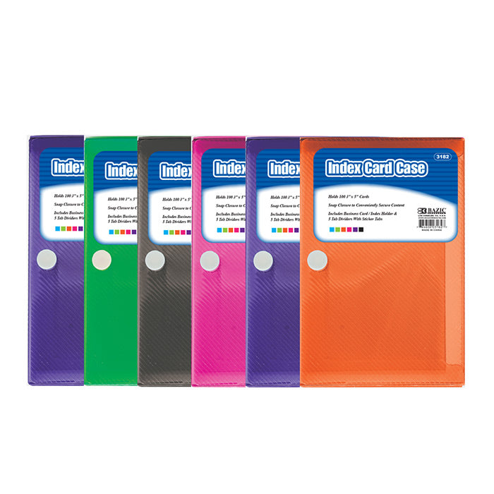 3" X 5" Index Card Case w/ 5-Tab Divider
